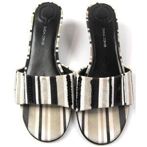 Casual Corner Flat Striped Opened Toe Sandals Women's Size 7